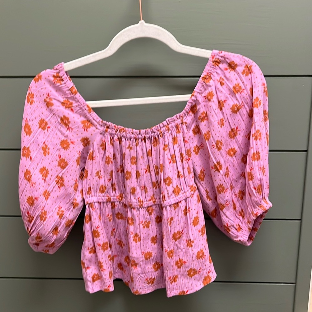 Billabong pink floral “you wish” top